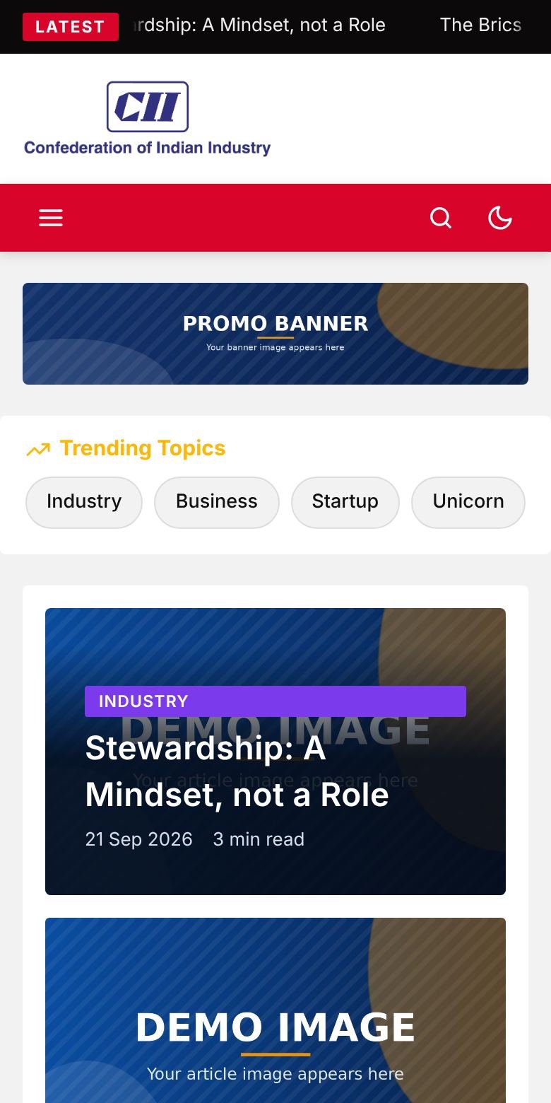 Newsroom theme, mobile